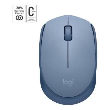 Imagem de Mouse sem fio Logitech M170 com Pilha Inclusa - Azul Claro - Congratul