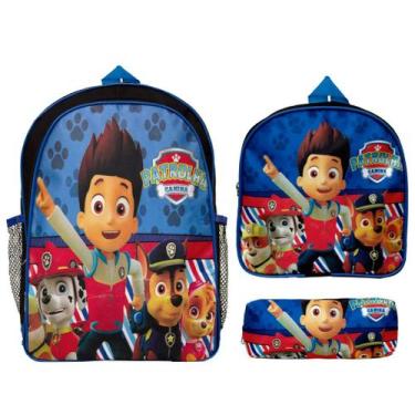 Imagem de Kit Mochila Infantil Menino Costa Patrulha Canina Resistente - TOYS 2U