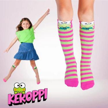 Imagem de Meia 3/4 Infantil 3D Hello Kitty Licenciada Kuromi Keroppi Menina 23 a
