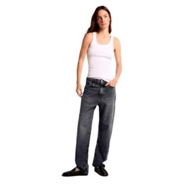 Imagem de Calça Jeans Hering Preto Feminina Reta Cintura Média-Feminino