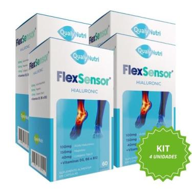 Imagem de Kit 4 Flex Sensor Hialuronic 250mg com 60Caps QualyNutri - Qualy Nutri