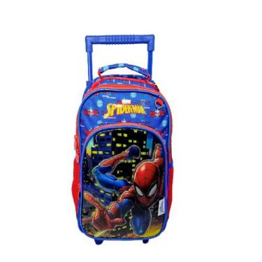 Imagem de Mochila rodinhas infantil spider man peq 34cm sp-2409 - ESM 