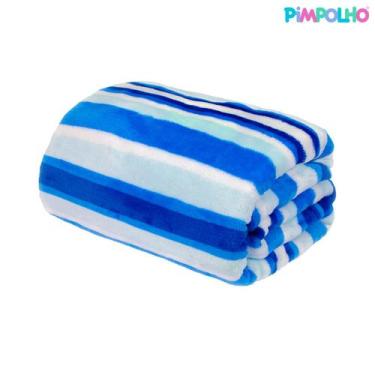 Imagem de Manta Cobertor Listras Pimpolho Supermacia 3m+ Azul - Buba