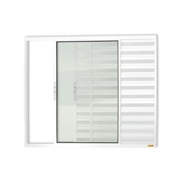 Imagem de Janela 3 Folhas C/ Vidro Liso  Branco 100x120 Brimak