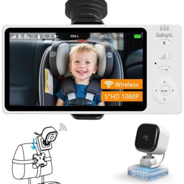 Imagem de Câmera para Bebê no Carro GdoyrL sem Fio com Monitor HD 1080P de 5"