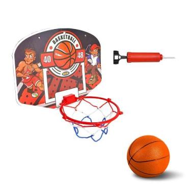 Imagem de Conjunto Completo Cesta Basquete Domni Bola e Bomba  Lazer em Casa