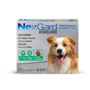 Imagem de Nexgard Antipulgas E Carrapatos Cães 10 A 25kg 1 Comprimido - Boehring