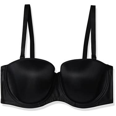 Imagem de Elomi Sutiã feminino plus size macio com aro moldado de espuma sem alças, Preto, 40DD