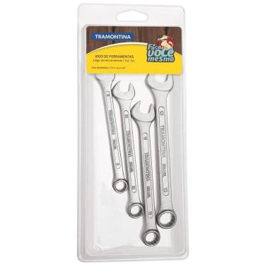 Imagem de Jogo de Chaves Combinadas Tramontina com Corpo em Aço Especial Cromado 4 Peças Tramontina
