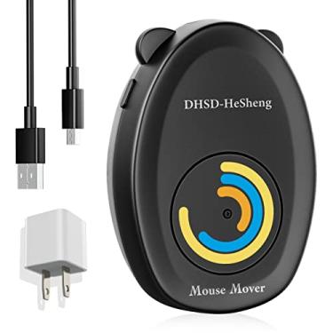 Imagem de Movimentador de mouse de porta USB bonito, mantenha seu PC em execução, sem necessidade de software, movimentador de mouse aleatório, movimentador de mouse sem driver para despertar do computador (6,8 x 6,8 x 1,93 polegadas, movimentador de mouse, preto)
