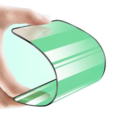 Imagem de SOOPUR [2 unidades] Protetor de tela flexível com luz verde para proteção ocular compatível com iPhone 13 e 13 Pro 6,1 polegadas, película protetora de cerâmica com cobertura total à prova de estilhaçamento