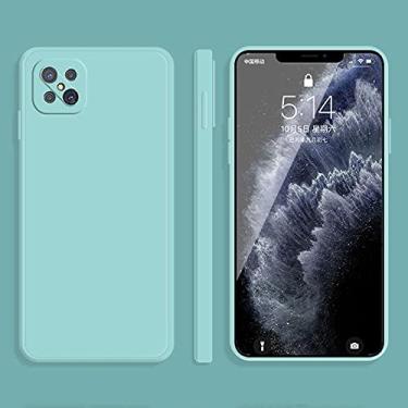 Imagem de Mobile phone accessories Para FOR OPPO A92s Cor Sólida Imitação Líquida Silicone Borda Reta Unproof Cobertura Completa Capa Protetora phone case