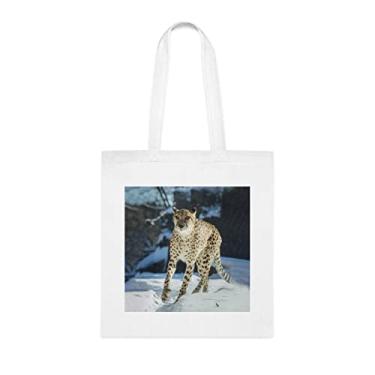 Imagem de Sacola Cheetah, presente para amantes de gueparda, bolsa de ombro, sacos reutilizáveis de gueparda, ideia de presente de cesta de Natal de aniversário, presente para ela, presente