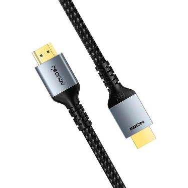 Imagem de Cabo Hdmi 2.1 Ultra High Speed 8k 4k 2m Nylon Trançado Preto