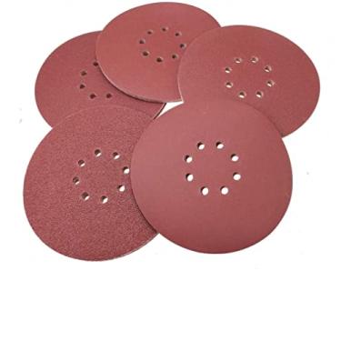 Imagem de SHENGANG Discos de lixa de 9 polegadas e 8 furos 30 peças de lixa de gancho e laço variados Almofadas de lixadeira orbital 5 peças de cada 60 80 100 150 180 240 grão, 120