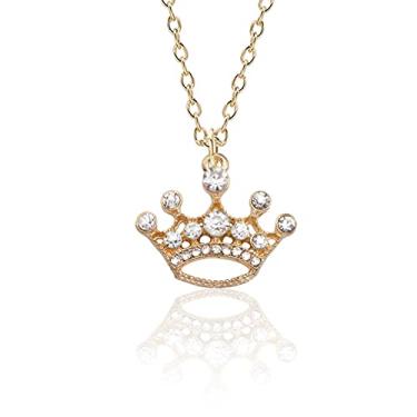 Imagem de CNBPIC Pingente de Coroa de Cristal Princesa Coroa Colar de Joias Acessórios Presente