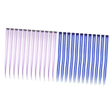 FRCOLOR 10 Pcs Pedaço De Peruca Azul Extensões De Cabelo Infantil Extensões  De Cabelo Arco-íris Trajes De Extensão De Cabelo Listra Acessórios De Cabelo  Fio De Alta Temperatura : : Beleza