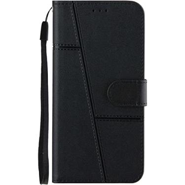 Imagem de RAYESS Capa para iPhone 13/13 Mini/13 Pro/13 Pro Max, capa de telefone carteira flip capa protetora à prova de choque com slots de cartão suporte fecho magnético capa TPU (Cor: preto, Tamanho: 13 Mini 5,4 polegadas)