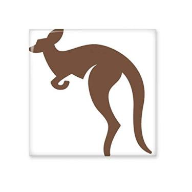 Imagem de Decalque brilhante de azulejo de cerâmica marrom canguru sabor australiano