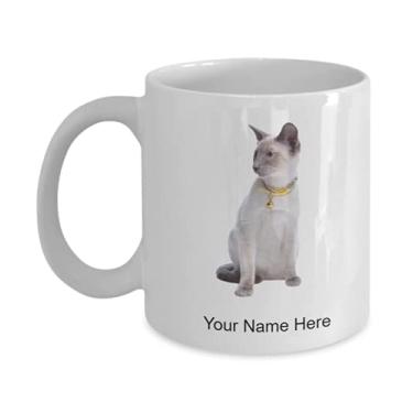 Imagem de Caneca personalizada de gato siamês xícara de café para amantes de gatos siameses ideias crianças meninos meninas Amor - Caneca de café 325 ml