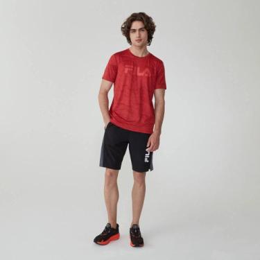 Imagem de Fila Camiseta Sport Print Masculina Vermelho Estampado