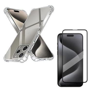 Imagem de Kit Capa Capinha + Película de Cerâmica Premium 9D Para iPhone 15, 15 Plus, 15 Pro, 15 Pro Max - (Hard Glass Store) (iPhone 15 Plus (6.7))