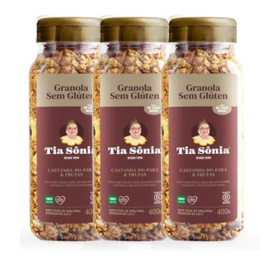 Imagem de Kit 3 Granola Sem Glúten Vegana Castanha 400g cada Tia Sônia