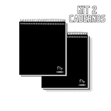 Imagem de Kit 2 Caderno Capa Dura Canhoto 10 Matérias Espiral Pautado