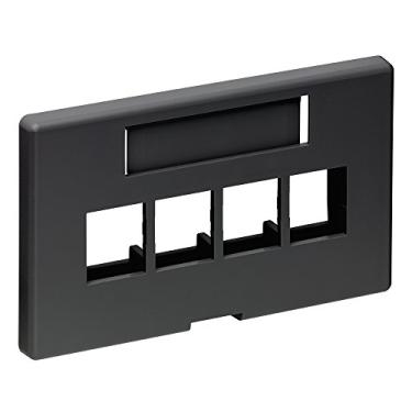 Imagem de Leviton 49910-HE4 placa de rosto modular QuickPort de 4 portas (Herman Miller), preta