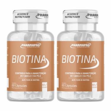 Imagem de Kit 2x Biotina Pura 60 Capsulas Vitamina B7 Cabelo Pele Unha Vitamina Para Homens e Mulheres Firmeza Importada Original