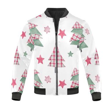 Imagem de KLL Jaqueta de chuva masculina impermeável leve desenhada à mão com padrão de Natal, Padrão de Natal desenhado à mão, P