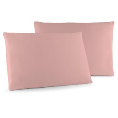 Imagem de Kit 02 Fronhas Classic Tecido Percal 400 Fios 70x50 cm Antiácaro, Anti-pilling com Toque Macio - Rosê