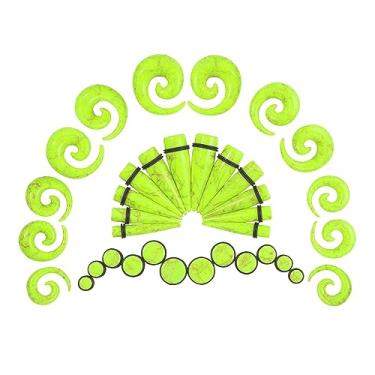 Imagem de Qmcandy Kit de alongamento de orelha 00G-20 mm, 36 peças, kit de alargador de túnel de acrílico grande, conjunto espiral, Zircônia cúbica