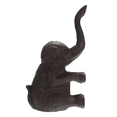 Imagem de Sumnacon Batente de porta de elefante fofo de ferro fundido - batente de porta de piso resistente, evita furos, batente de porta de ferro vintage para pátio, quintal, jardim, quinta, escritório,