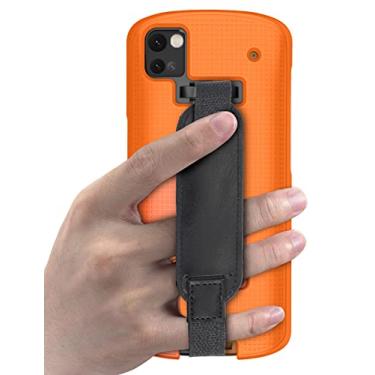 Imagem de Nakedcellphone Capa + combo de alça de mão para scanner de computador móvel Zebra TC53 TC58, capa protetora fina texturizada com suporte - laranja brilhante