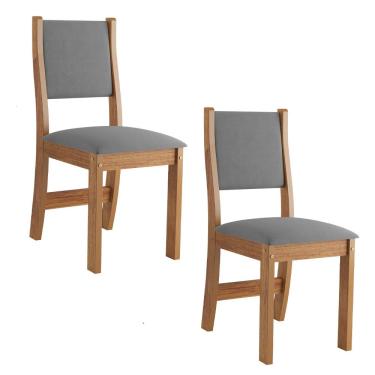 Imagem de Conjunto 2 Cadeiras Estofadas Para Mesa de Jantar Sol Viero Mel