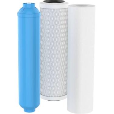 Imagem de OMNIFilter ROR2050-S-S06 Kit de cartucho de substituição de osmose reversa Drop-in, conjunto de 3 peças, branco
