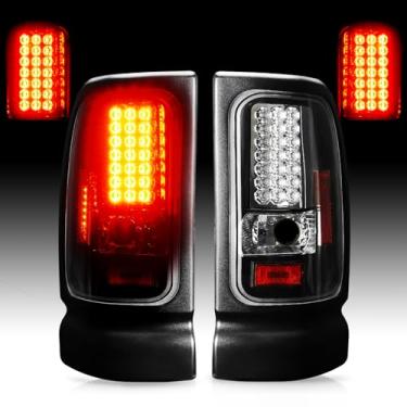 Imagem de Cenfeild Par de luz traseira de LED compatível com Dodge Ram 1500 1994-2001, Dodge Ram 2500 3500 1994-2002 Pickup Tubo de LED Lâmpada de freio traseiro Conjunto de lente transparente