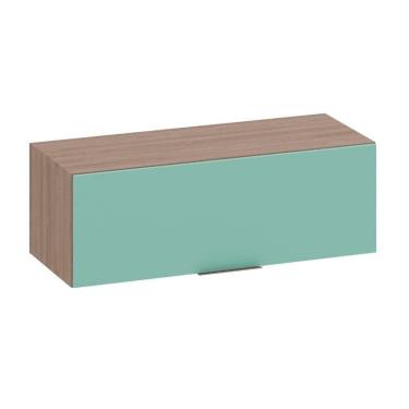 Imagem de Armário Aéreo 80 Cm 1 Porta Basculante Etna Poliman Móveis Carvalho Oak/menta