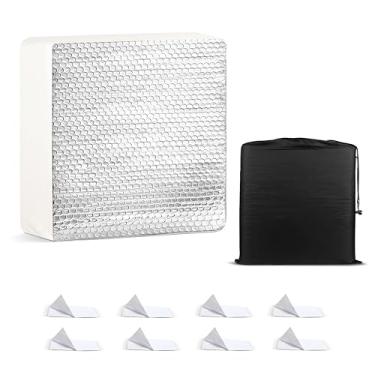 Imagem de EcoNour Isolador de claraboia RV e capa de ventilação de resfriamento | Inclui isolador Rv de 35,5 x 35,6 cm, fixadores de gancho e laço à prova d'água | Almofada de teto solar para claraboia RV -