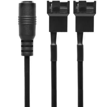 Imagem de CRJ Electronics Plugue de fonte de alimentação DC para 2 x 3/4 pinos adaptador de alimentação de ventilador de PC cabo divisor Y