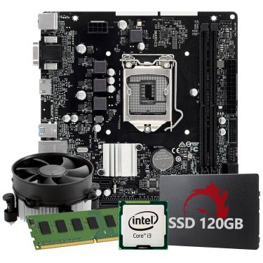 Imagem de Kit Upgrade Intel Core I3 12ª Geração, 4GB RAM, SSD 120GB, Conexões USB/VGA/HDMI/LAN/SOM