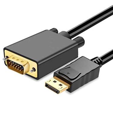Imagem de Cabo Adaptador Dp para Vga, Cabo de Cobre Premium de Transmissão de Sinal Estável, Cabo de Comprimento de 1.8m para Displayport para Cabo Adaptador Vga