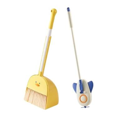 Imagem de Gralara Conjunto de Brinquedos de Limpeza Infantil, Mini Pá de Lixo E Vassoura para Presente de Aniversário Infantil para Crianças de 3 a 6 Anos, Amarelo