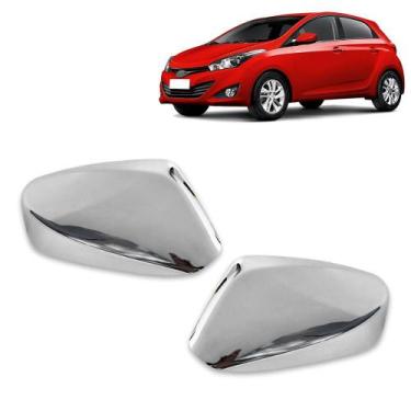 Imagem de Par Aplique Cromado para Capa Retrovisor HB20 2013 2014 2015 2016 2017