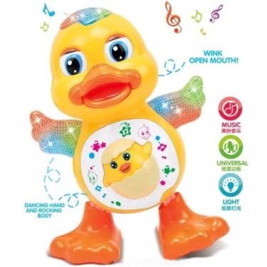 Imagem de Brinquedo Musical Para Crianças Pato Dançante Anda Mexe Emite Som e Lu