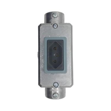 Imagem de Condulete C alumínio 3/4 Tramontina tomada, Preto 10A