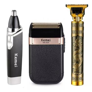 Imagem de Maquina De Raspar A cabeça Dragão Kit 3 Máquinas Profissional Barber M