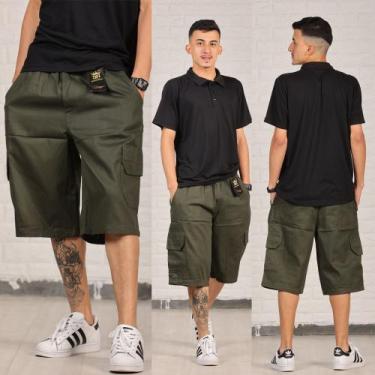 Imagem de Bermuda Cargo Sarja, skate larga COR VERDE - SARJA REAL, Verde, G2