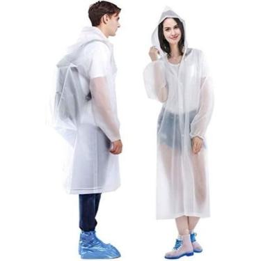 Imagem de Capa de chuva adulto pvc transparente impermeável com capuz - ZEM